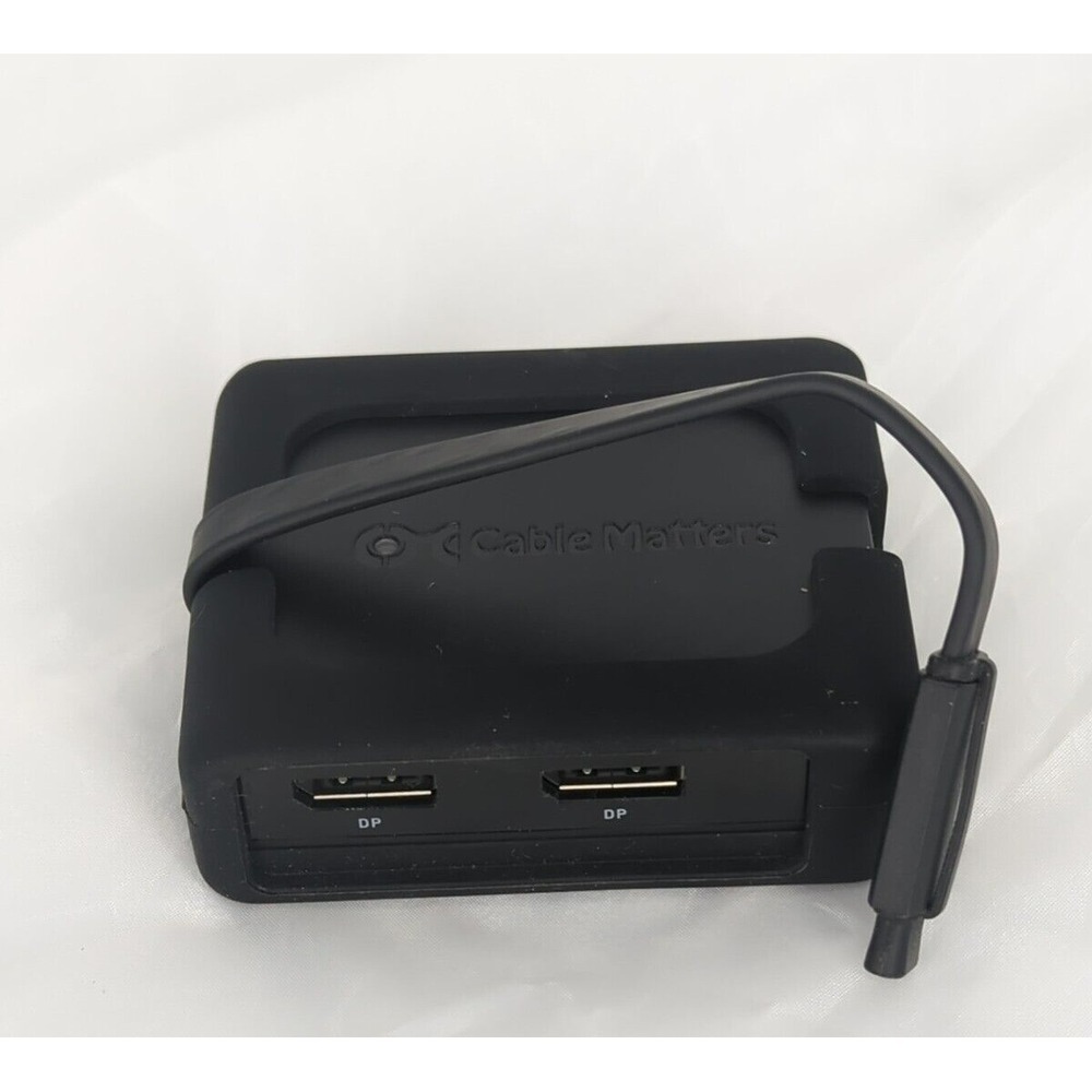 USB C Dual Monitor Hub 4K DisplayPort 2X USB 2.0 Ethernet Black D2 Cable Matters